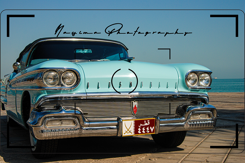 light blue Oldsmobile 98, 1958 at Doha, Quatar